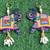  handmade elephant shubh labh hanging decorative pearl festive home wall hanging (pack of 2)