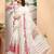white cream cotton blend digital print saree (sfcl248)