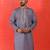 Cotton silk yoke design embroidered purple kurta