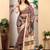 cotton blend saree with geometric floral print