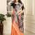 orange cotton blend digital print saree (sfcl240)