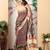 cotton blend saree with geometric floral print