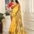 yellow cotton blend digital print saree (sfcl233)