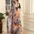 orange cotton blend digital print saree (sfcl240)