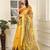 yellow cotton blend digital print saree (sfcl233)