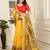 yellow cotton blend digital print saree (sfcl233)