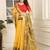 yellow cotton blend digital print saree (sfcl233)