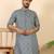Ethnic motifs jaipuri printed cotton blue kurta