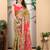 mustard pink cotton blend saree with paisley print