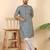 Ethnic motifs jaipuri printed cotton blue kurta