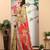mustard pink cotton blend saree with paisley print