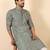 Ethnic motifs jaipuri printed cotton green kurta