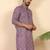 Ethnic motifs jaipuri printed cotton purple kurta