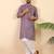 Ethnic motifs jaipuri printed cotton purple kurta