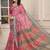 cream cotton blend saree with floral print