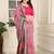 cream cotton blend saree with floral print