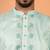 Cotton silk embroidered floral mint green kurta