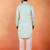 Cotton silk embroidered floral mint green kurta