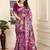 magenta cotton blend saree floral print