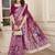 magenta cotton blend saree floral print
