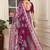 magenta cotton blend saree floral print