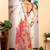 cream cotton blend saree with floral print