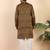 Ethinic motifs jacquard rust kurta