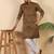 Ethinic motifs jacquard rust kurta