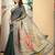 charcoal cotton blend saree with floral print