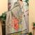 charcoal cotton blend saree with floral print