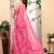 yellow pink cotton blend digital print saree