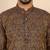 Ethinic motifs jacquard blue kurta