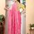 yellow pink cotton blend digital print saree