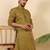 Ethinic motifs jacquard green kurta