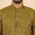 Ethinic motifs jacquard green kurta