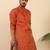 Ethinic motifs jacquard maroon kurta