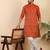 Ethinic motifs jacquard maroon kurta