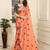 orange cotton blend saree polka dot print (sfcl213)