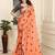 orange cotton blend saree polka dot print (sfcl213)
