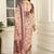 brown cotton blend saree floral border print
