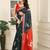 red black cotton blend digital print saree