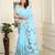 sky blue cotton blend digital print saree (sfcl202)