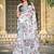 white cotton blend saree floral print (sfcl146)