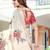 white red cotton blend saree floral print