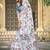 white cotton blend saree floral print (sfcl146)