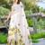 white yellow cotton blend saree with floral border print