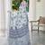 white blue cotton blend saree with floral print