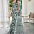 charcoal grey cotton blend saree with floral print
