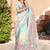 pastel multicolor cotton blend saree floral print