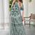 charcoal grey cotton blend saree with floral print